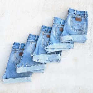 Vintage Wrangler distressed denim shorts